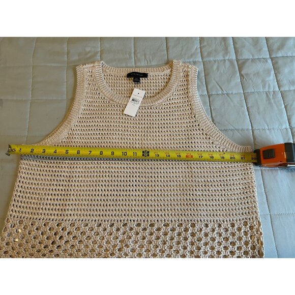 NWT Ann Taylor XXL Sweater Vest VISCOSE Crochet Knit Tank Top Sleeveless Pullove - Picture 3 of 8